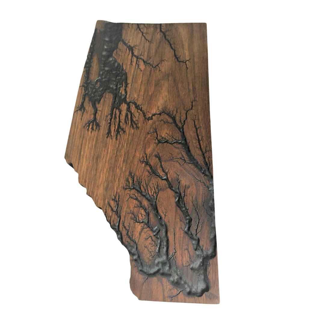 16" Alberta Shaped Electrocuted Charcuterie Plank