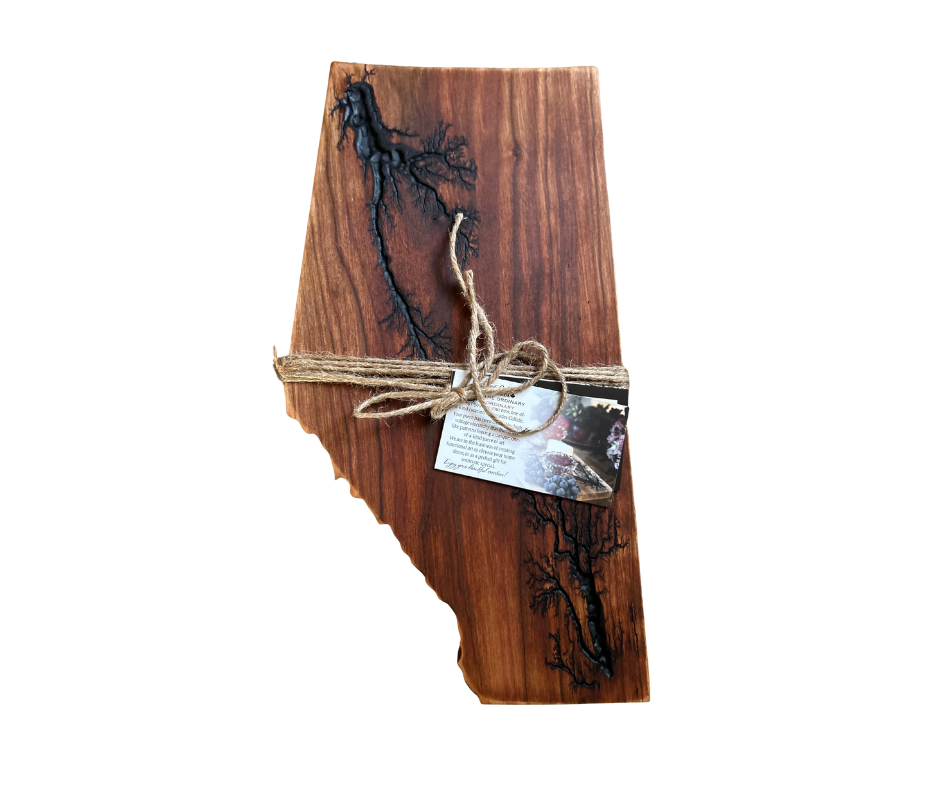 12.5” Alberta-Shaped Charcuterie Plank - Handcrafted, Customizable, Perfect for Entertaining
