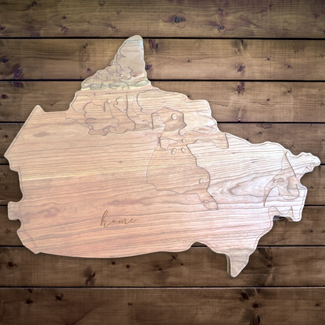 Decades Collide's Custom Engraved Canadian Charcuterie Planks – Find Your 'Home'