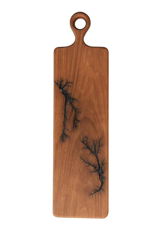 3 Foot Cherry Wood Charcuterie Board - Family Size, Lichtenberg Burn | Limited Edition