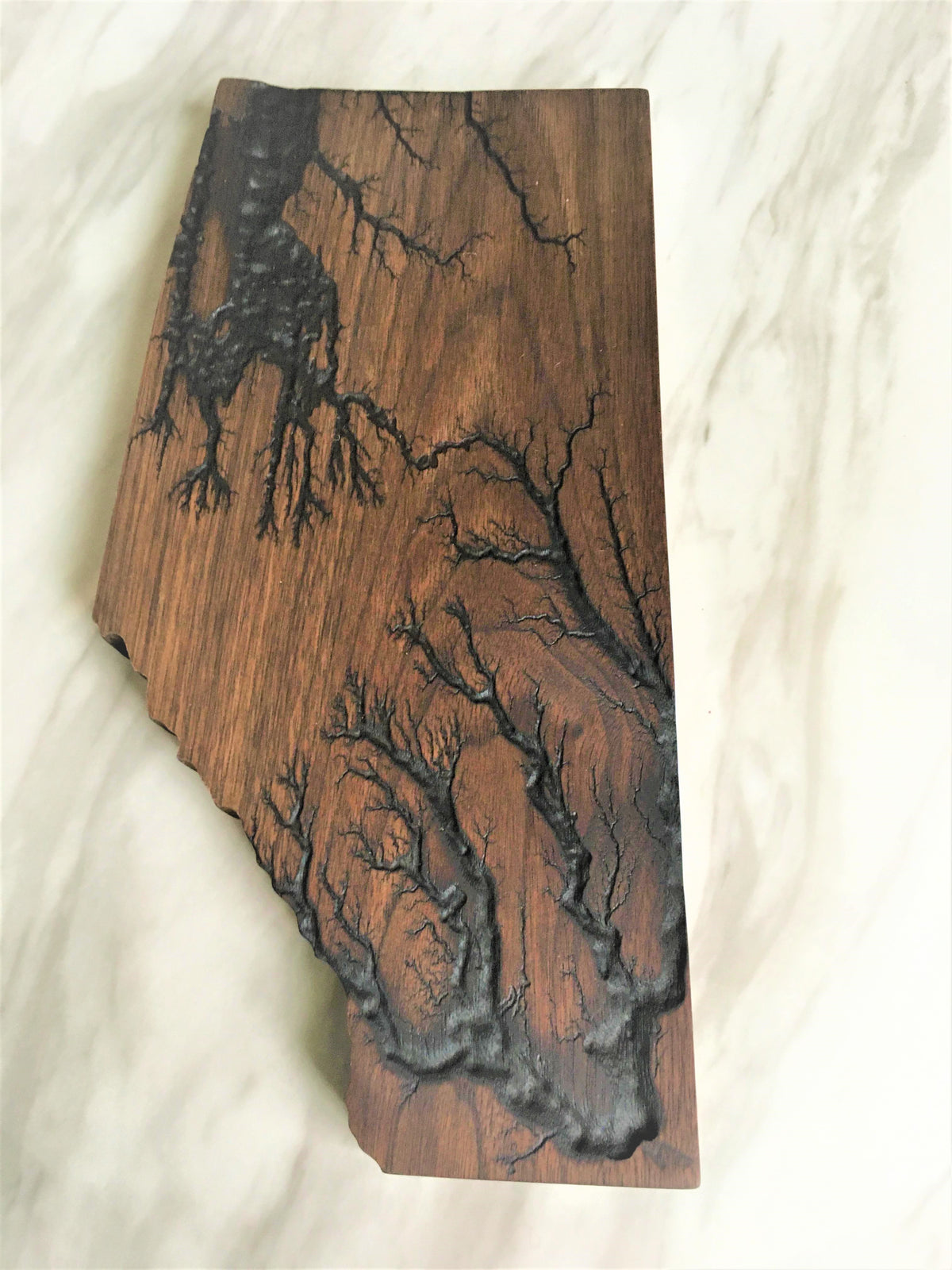 16&quot; Alberta Shaped Electrocuted Charcuterie Plank